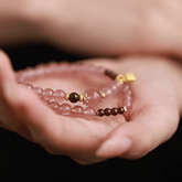 OZ Dorothy Series PK1010 Double Strand Strawberry Quartz & Garnet Bracelet - Romantic Love Gift for Her